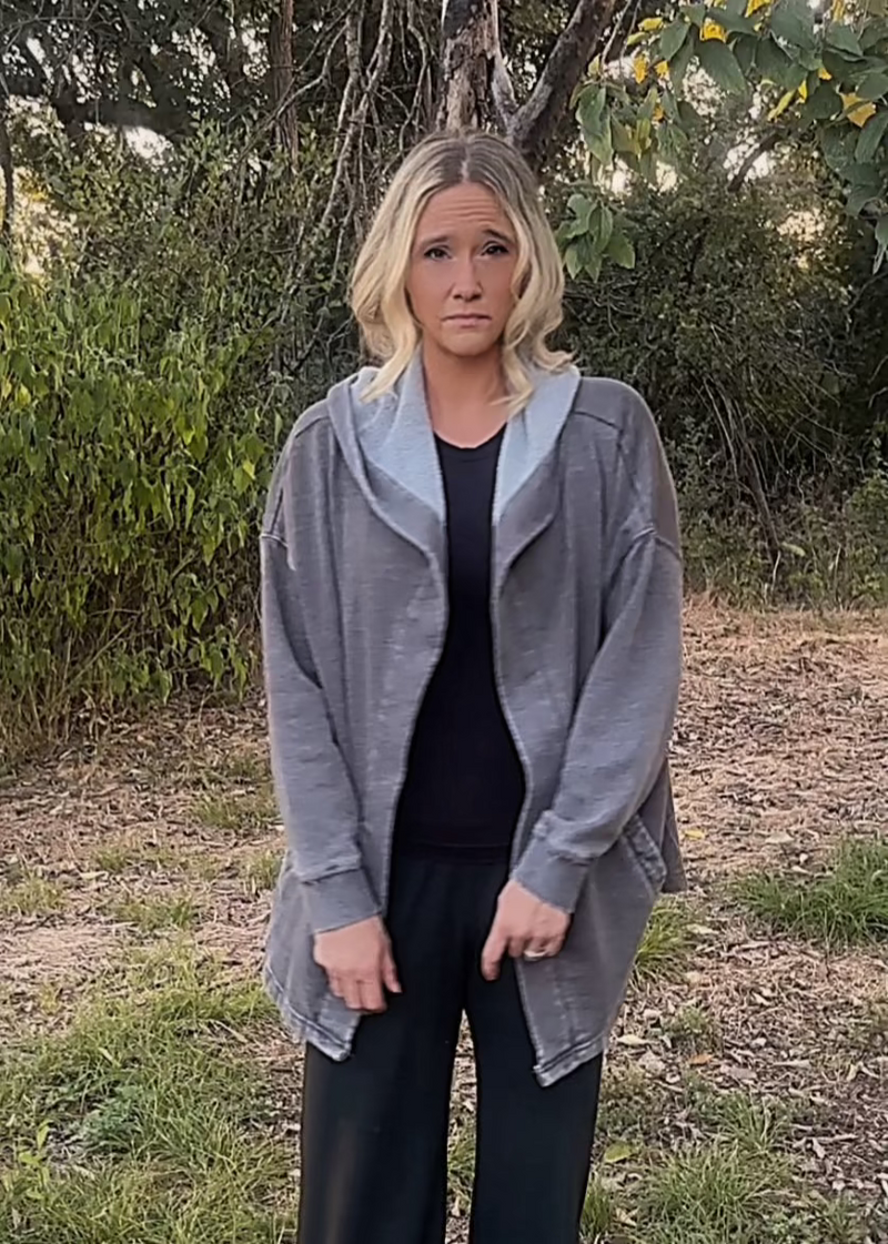 Throwback Mineral Wash Cardigan-Dk. Grey