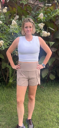 Valley Zipper Pocket Shorts- Latte