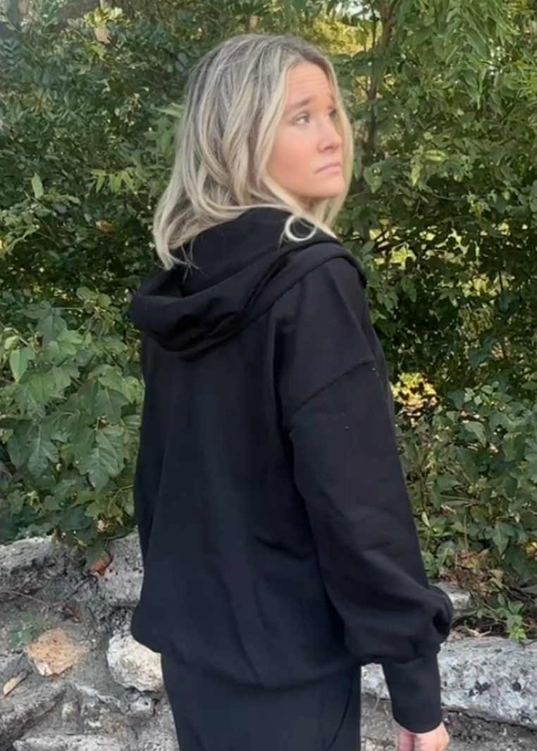 Ciara Half Zip Hoodie -Black