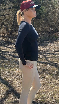 Willow LS Ribbed Top-Navy