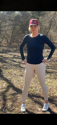 Willow LS Ribbed Top-Navy