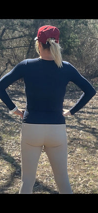 Willow LS Ribbed Top-Navy