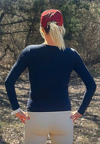 Willow LS Ribbed Top-Navy